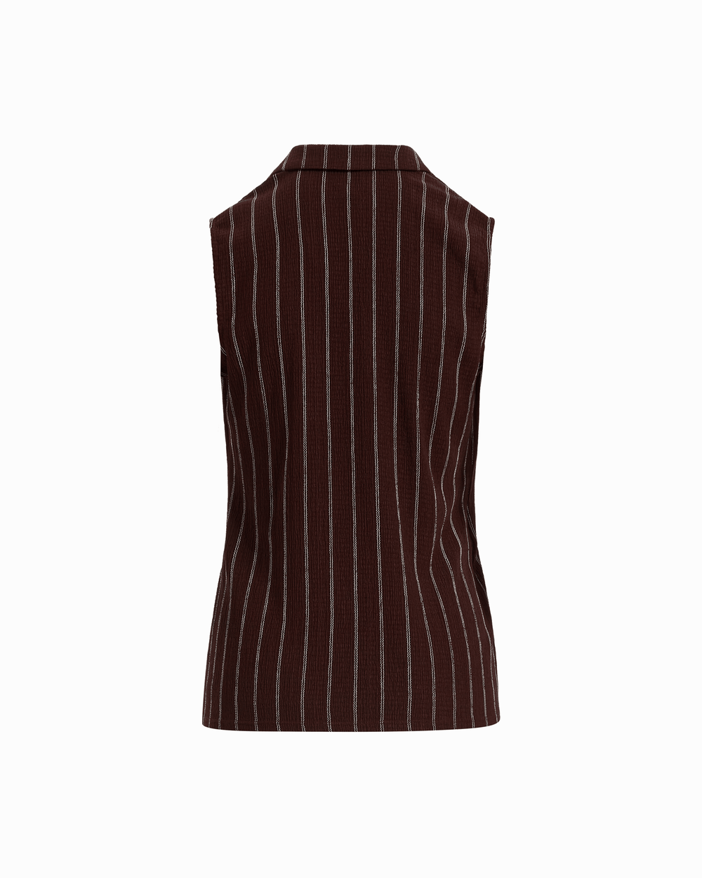Sleeveless Notch Neck Wrap Top in DK CHOC / WHT DV - Anne Klein DK CHOC/WHT DV