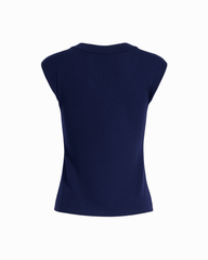 Petite V-Neck Knit Tank Top - Anne Klein DISTANT MOUNTAIN