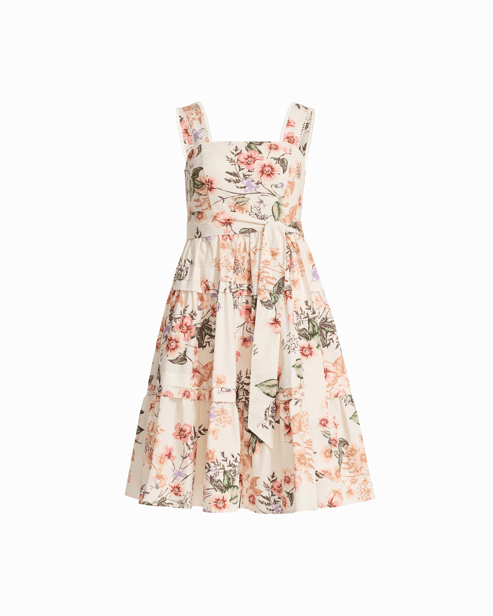 A-line Tiered Midi Dress - Anne Klein WHITE DOVE MULTI