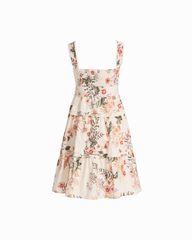 A-line Tiered Midi Dress - Anne Klein WHITE DOVE MULTI