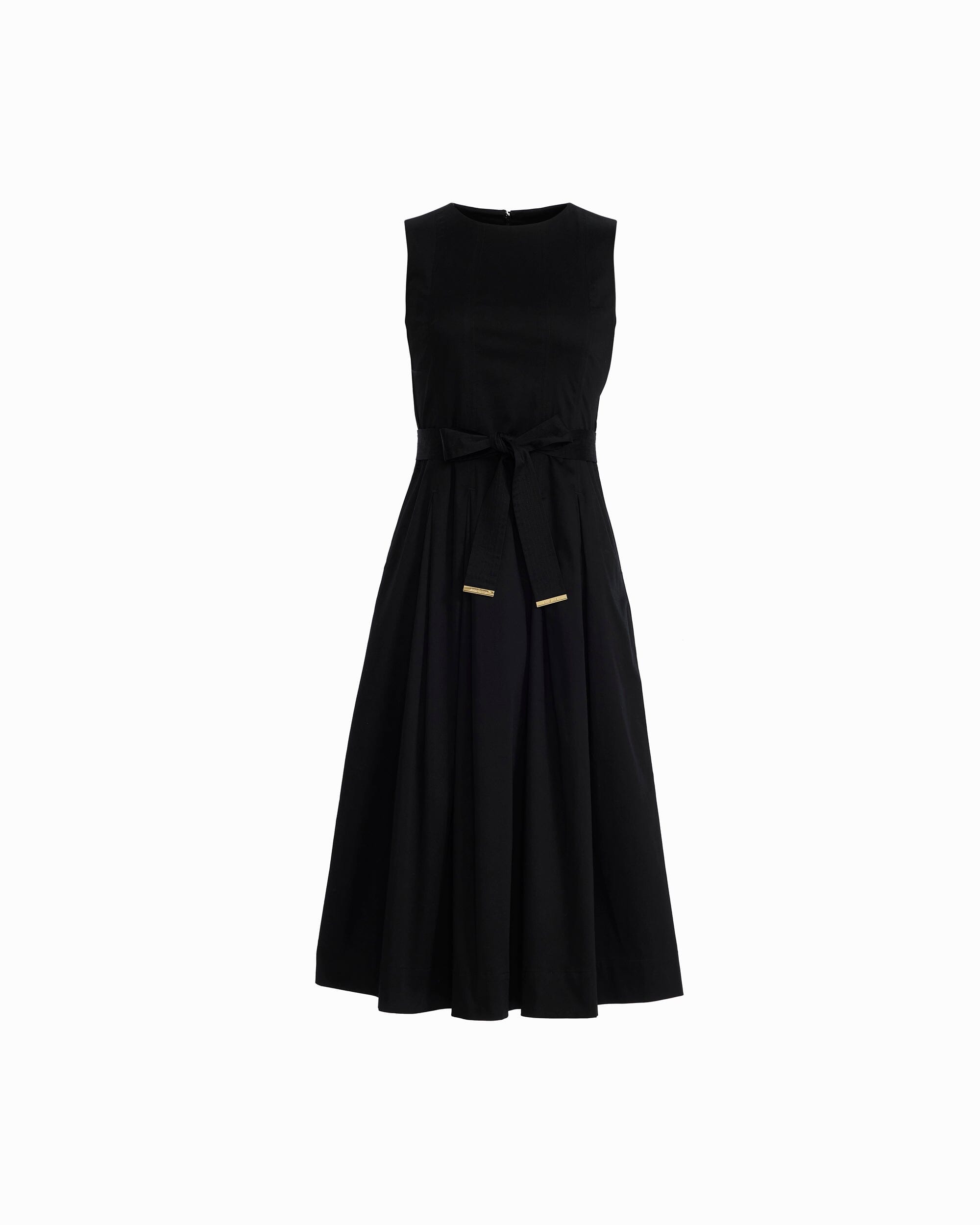 Paneled Bodice Jewel Neck Midi Dress - Anne Klein ANNE BLACK