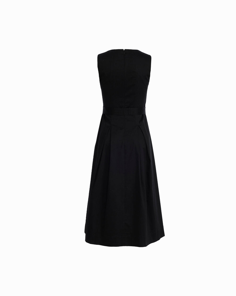 Paneled Bodice Jewel Neck Midi Dress - Anne Klein ANNE BLACK