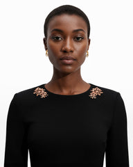 Strong Shoulder Midi Dress - Anne Klein Anne Black