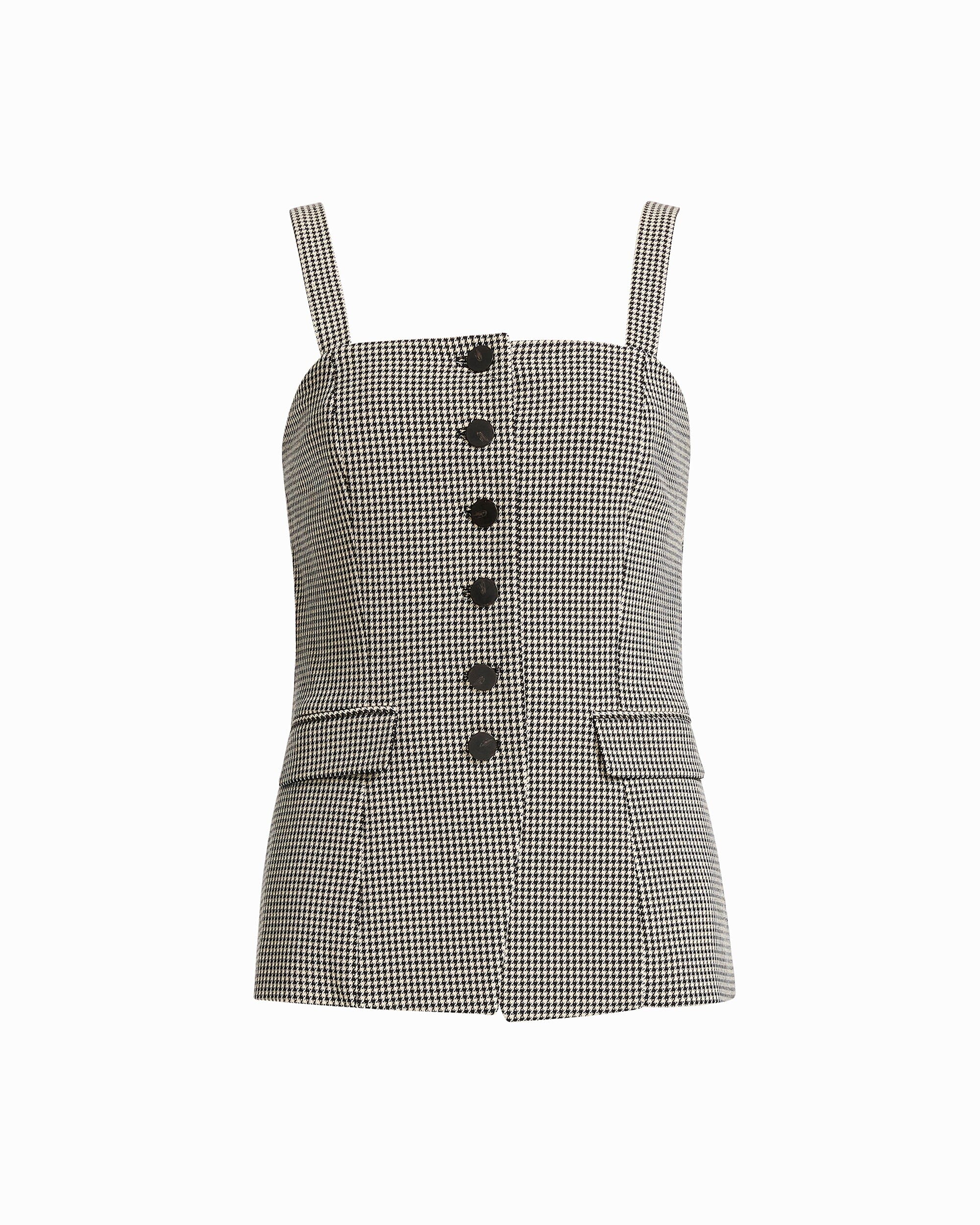 Front Button Vest - Anne Klein Anne Black Multi