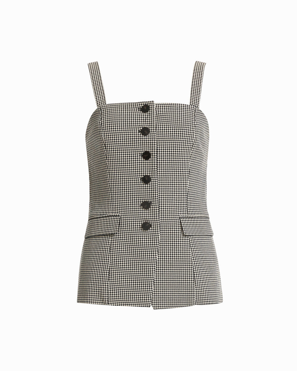 Front Button Vest - Anne Klein Anne Black Multi
