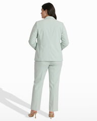 Plus Size Shawl Collar Open Front Jacket - Anne Klein Soft Aloe