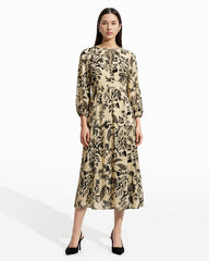 Tiered Patio Dress - Anne Klein Swan White/Anne Blk