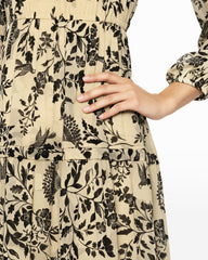 Tiered Patio Dress - Anne Klein Swan White/Anne Blk