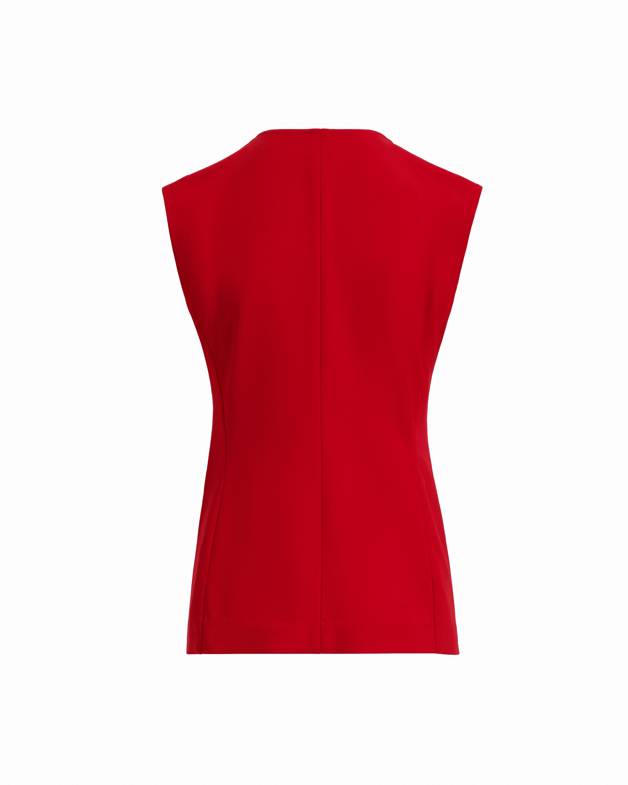 Four-Button Sleeveless Vest Jacket - Anne Klein BEGONIA RED
