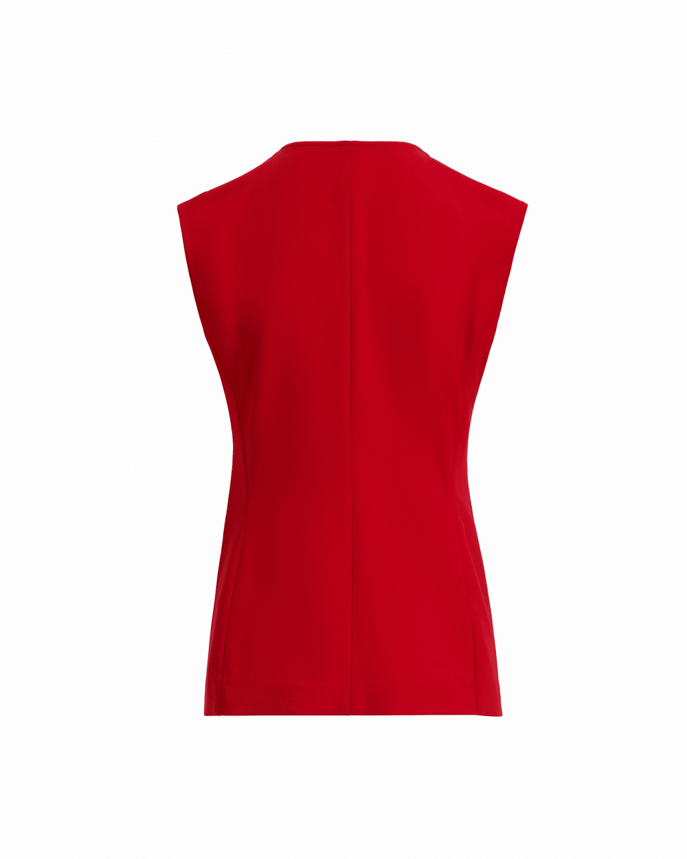 Four-Button Sleeveless Vest Jacket - Anne Klein BEGONIA RED