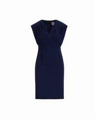 Pleated Bodice Sheath Dress - Anne Klein DEEP NAVY