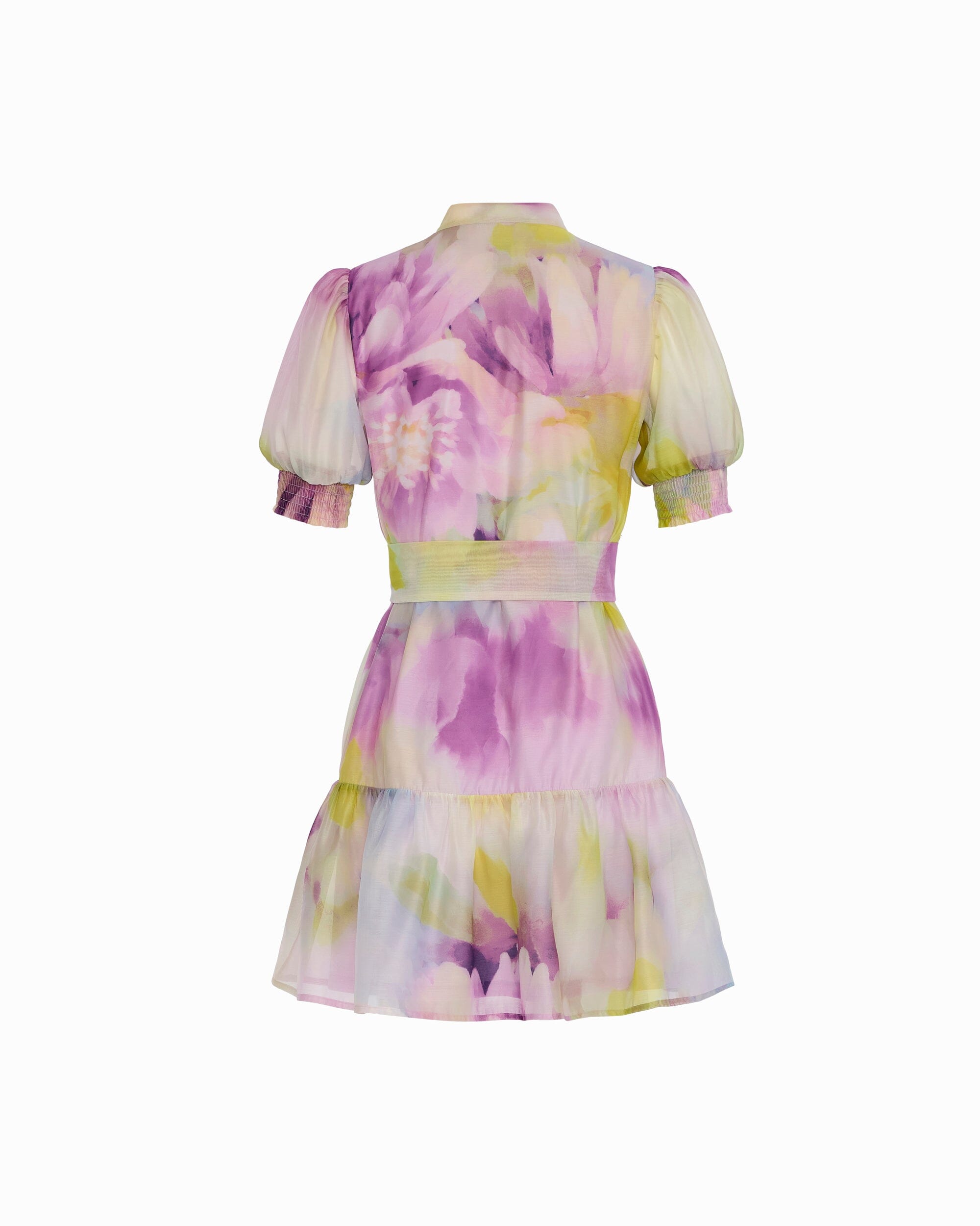 Puff Sleeve Shirt Dress - Anne Klein PASTEL LILAC MULTI