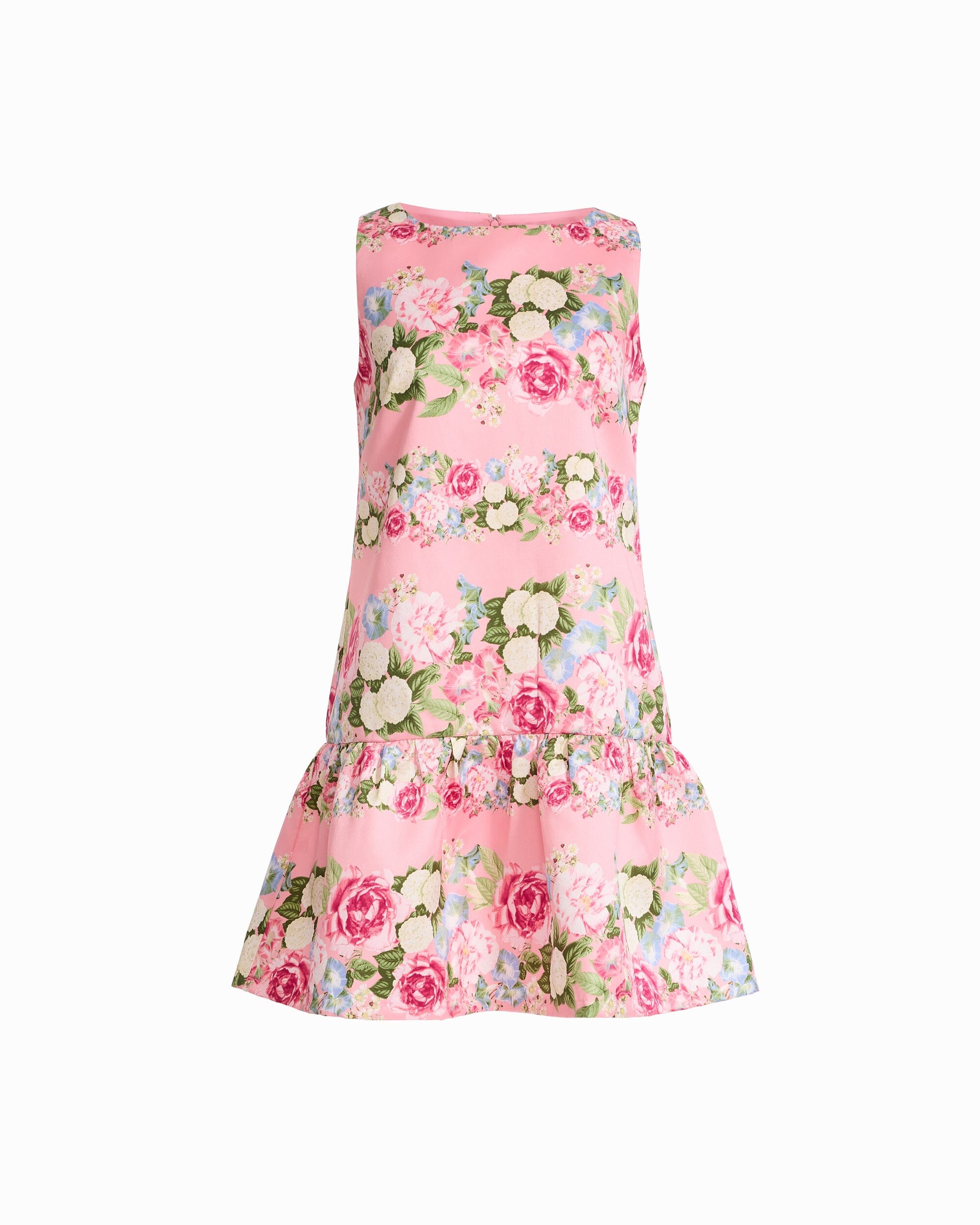 Boat Neck Flounce Shift Dress - Anne Klein CARNATION PINK MULT