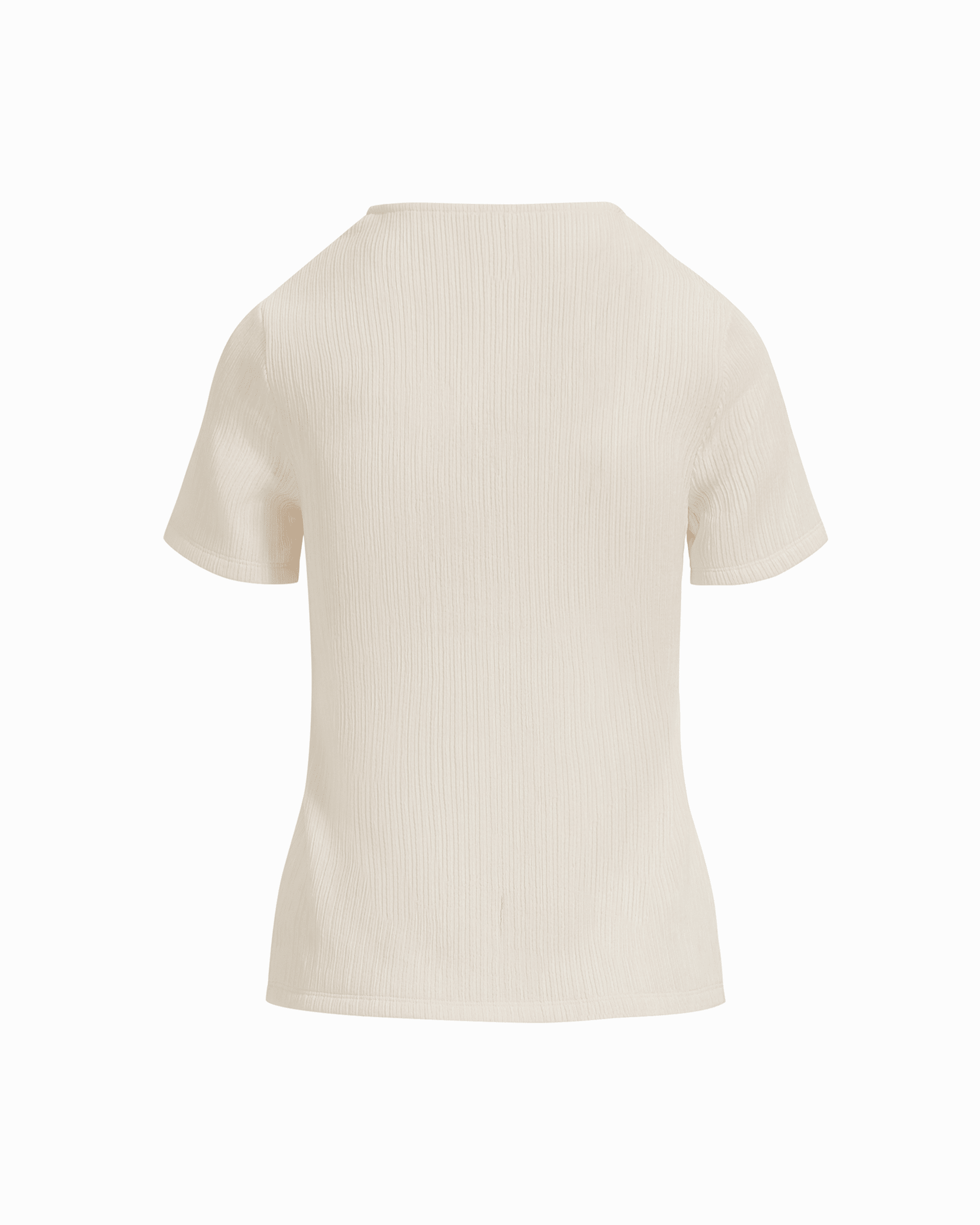 Short Sleeve V-Neck Button Loop Knit Top - Anne Klein WHITE DOVE