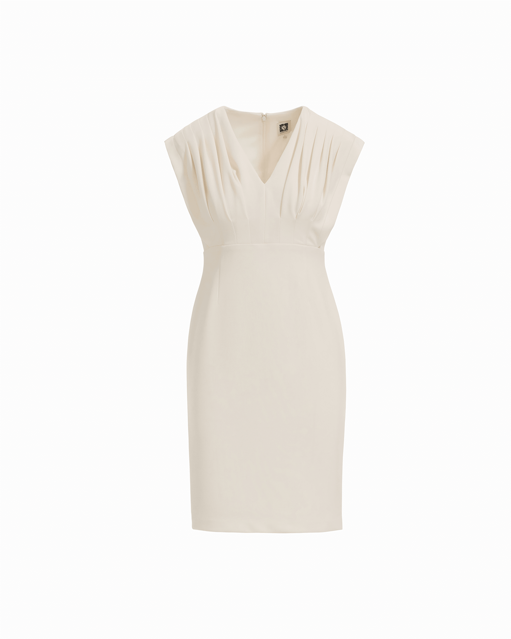 Pleated Bodice Sheath Dress - Anne Klein WHITE DOVE