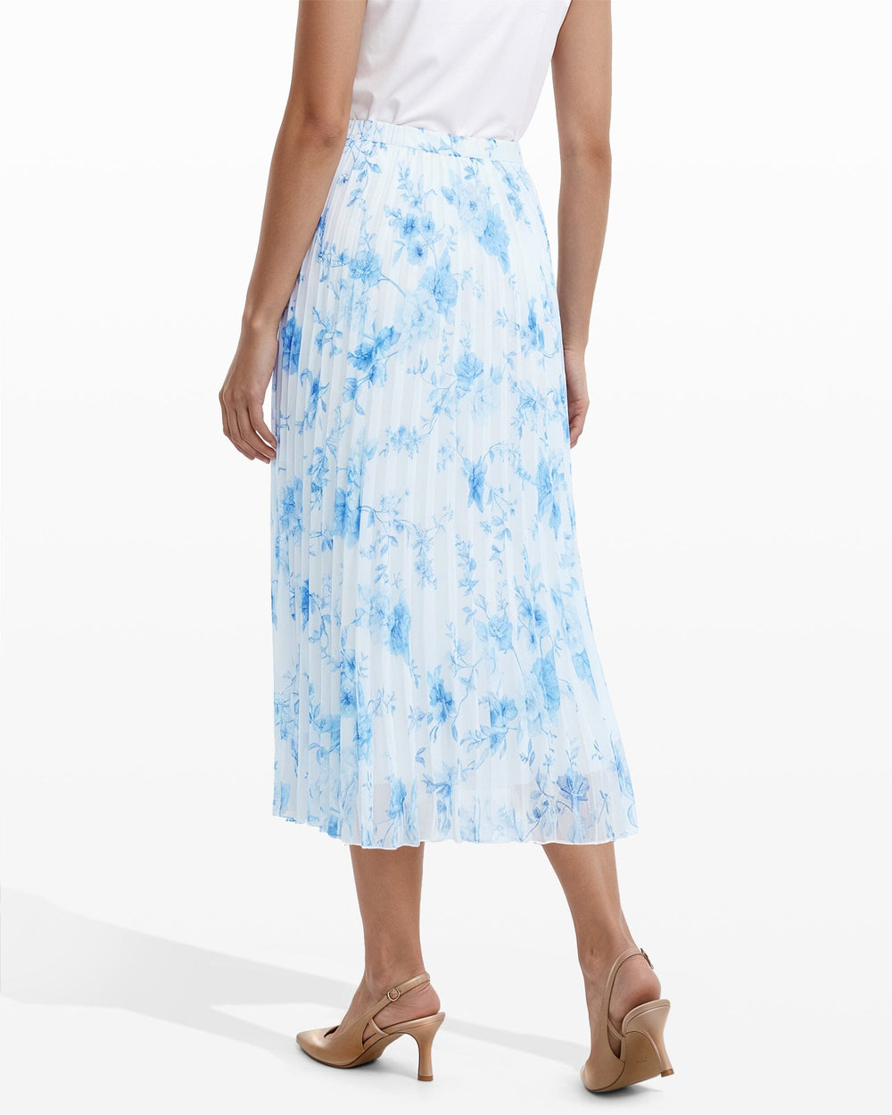 Pleated Lined Skirt - Anne Klein CRISP WHITE MLT