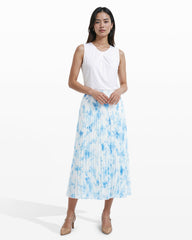 Pleated Lined Skirt - Anne Klein CRISP WHITE MLT