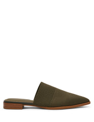 Vassar Knit Flat Mule - Anne Klein Olive Knit