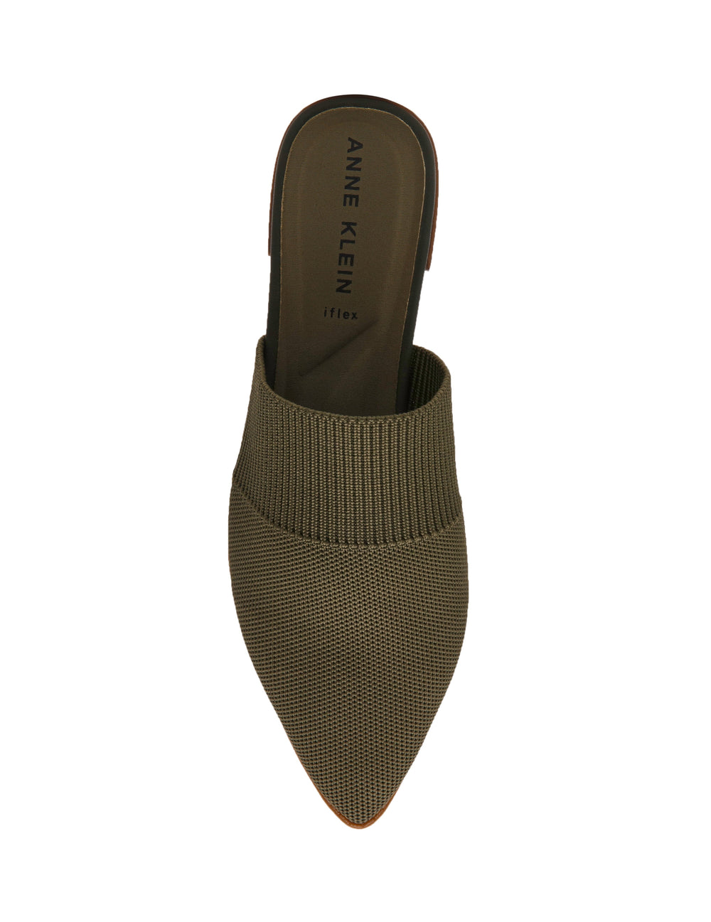 Vassar Knit Flat Mule - Anne Klein Olive Knit