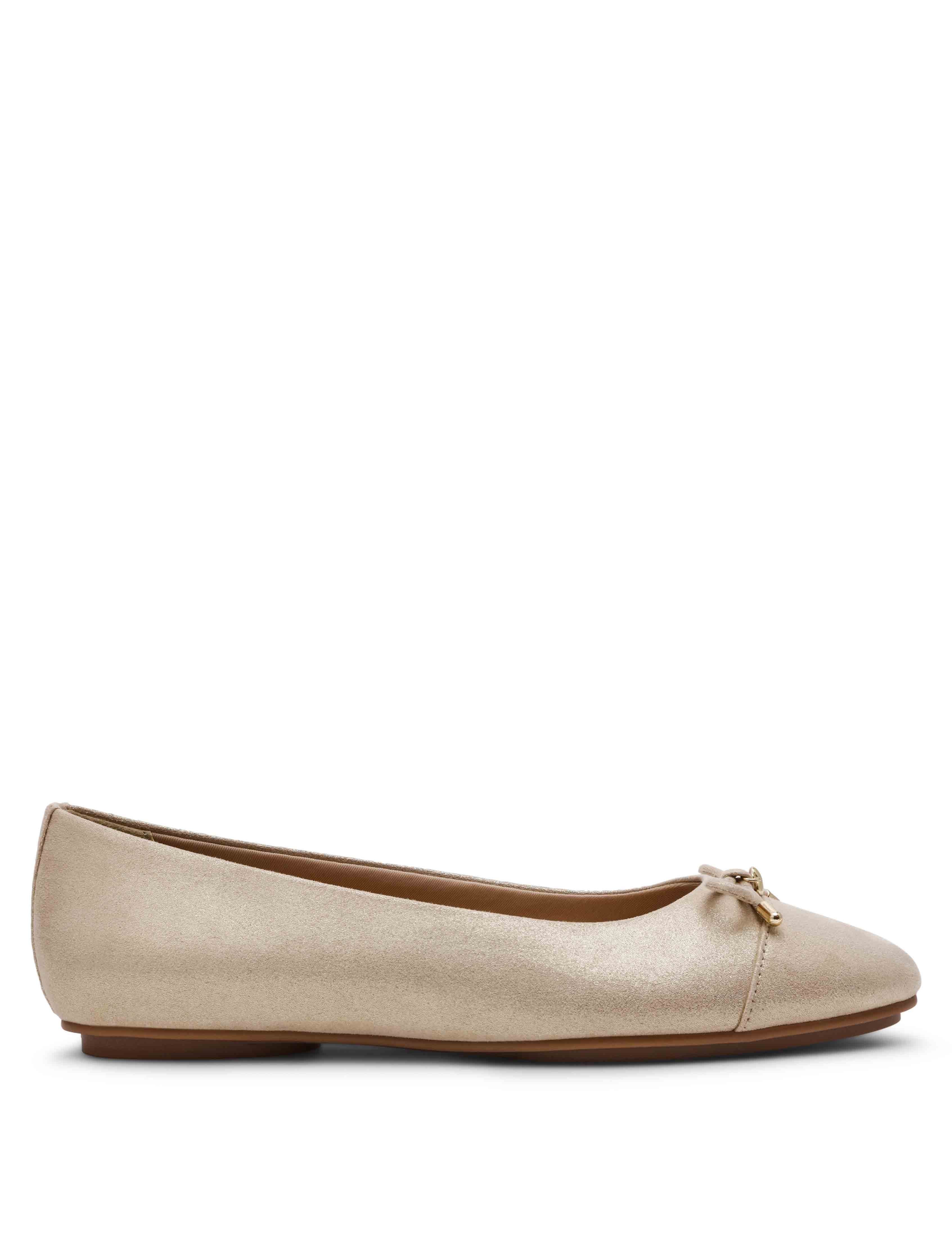 Luci Ballet Flat - Anne Klein Light Gold Micro