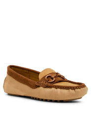 Chrystie Moccasin Loafer in Suede - Anne Klein Taupe Multi