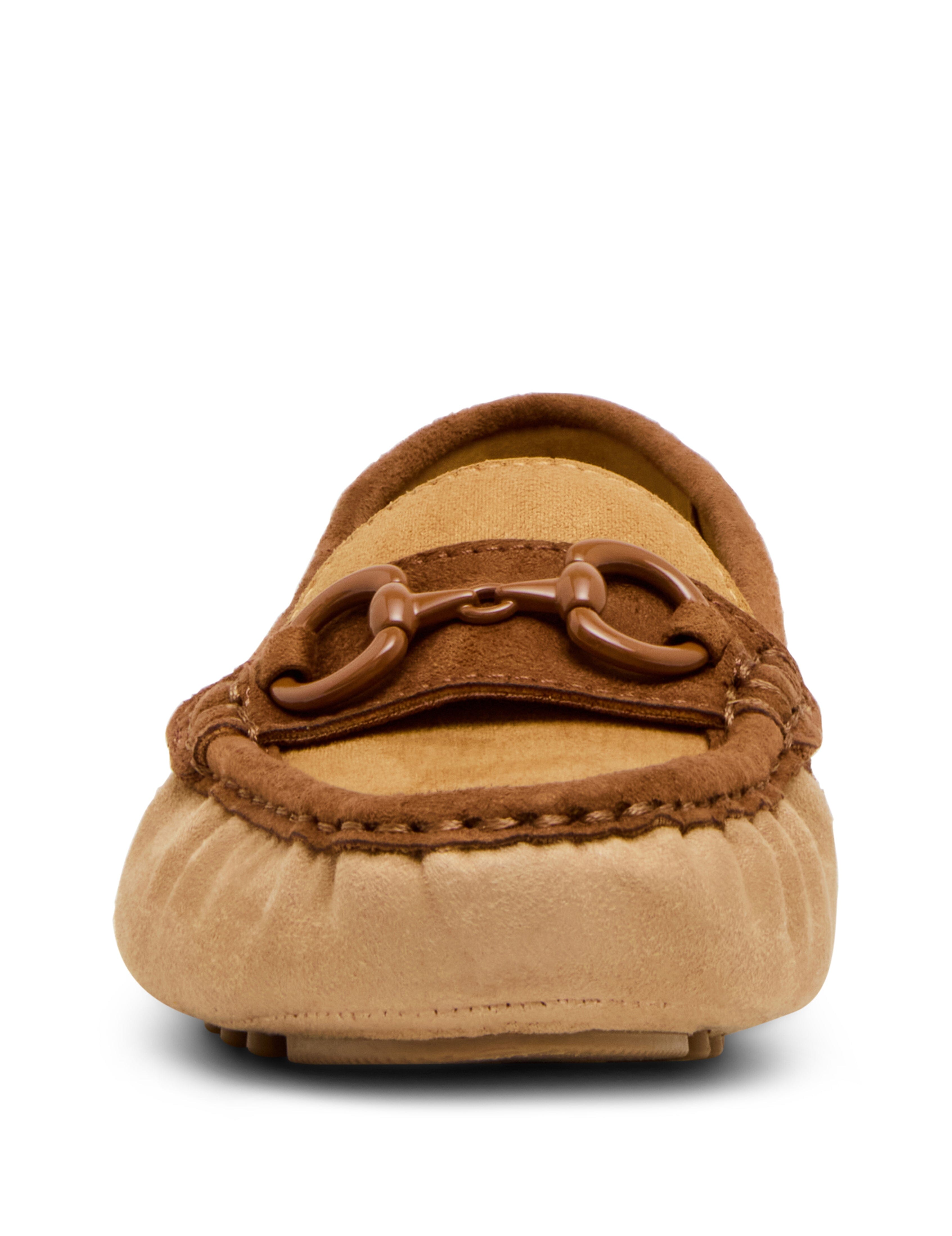 Chrystie Moccasin Loafer in Suede - Anne Klein Taupe Multi