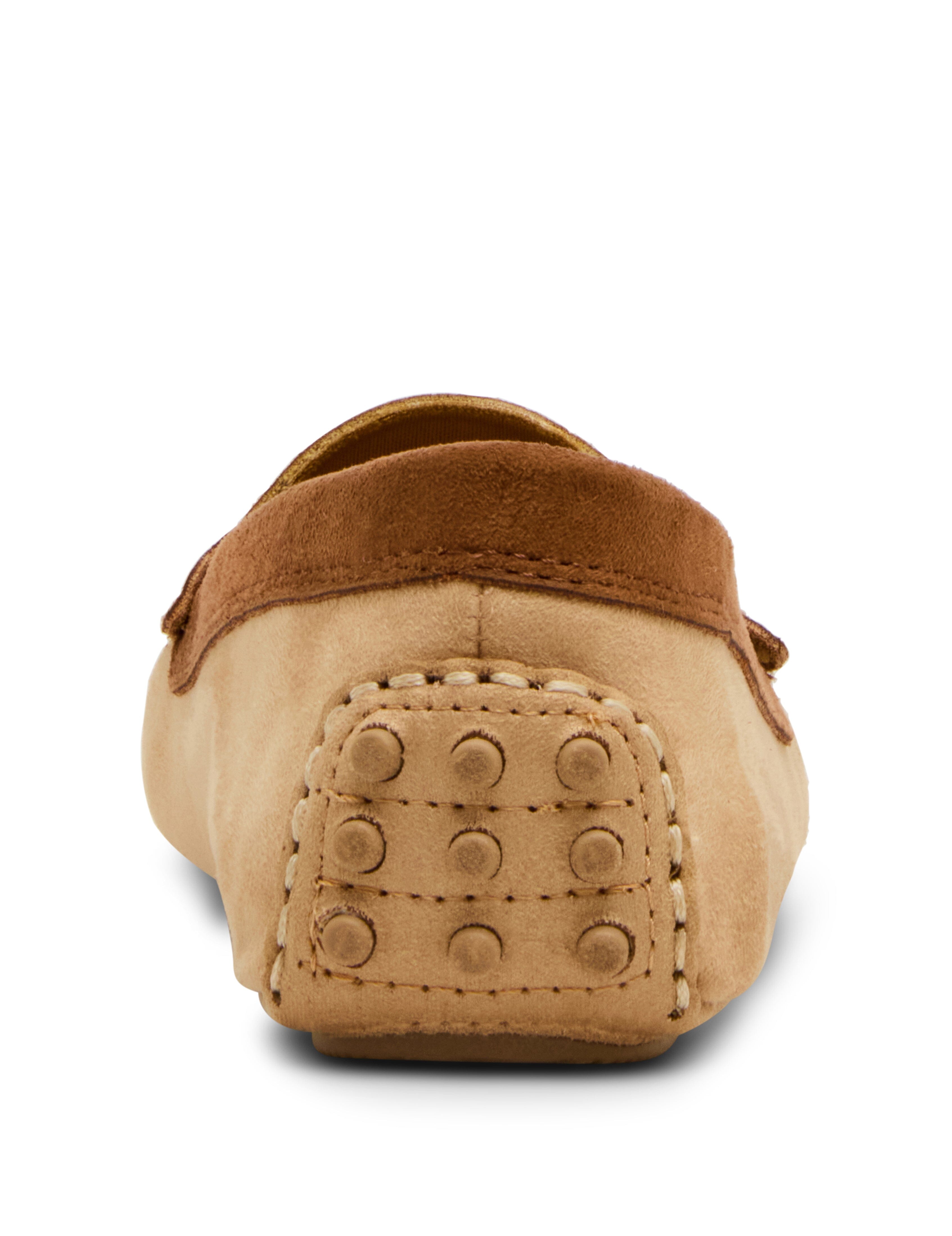 Chrystie Moccasin Loafer in Suede - Anne Klein Taupe Multi