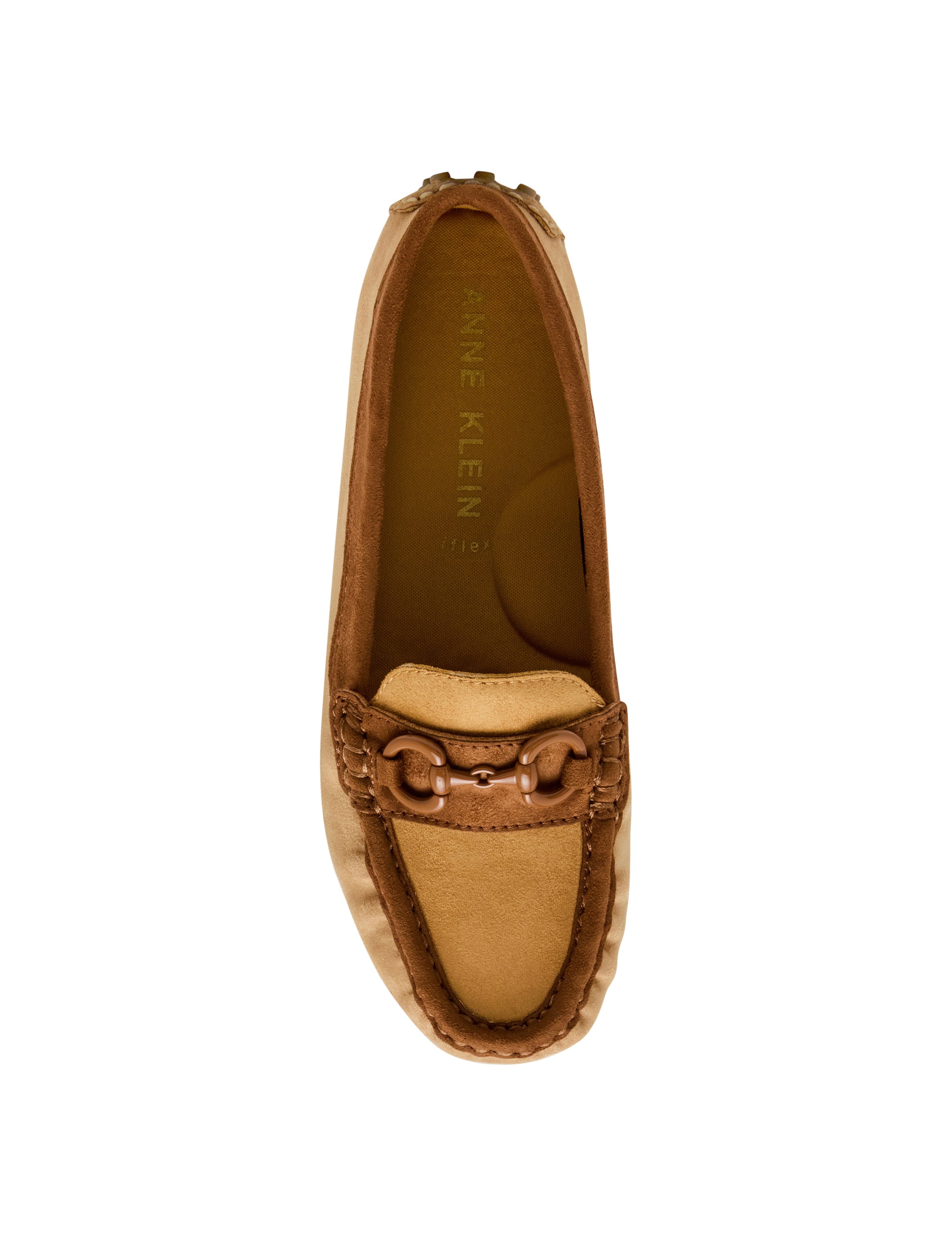 Chrystie Moccasin Loafer in Suede - Anne Klein Taupe Multi