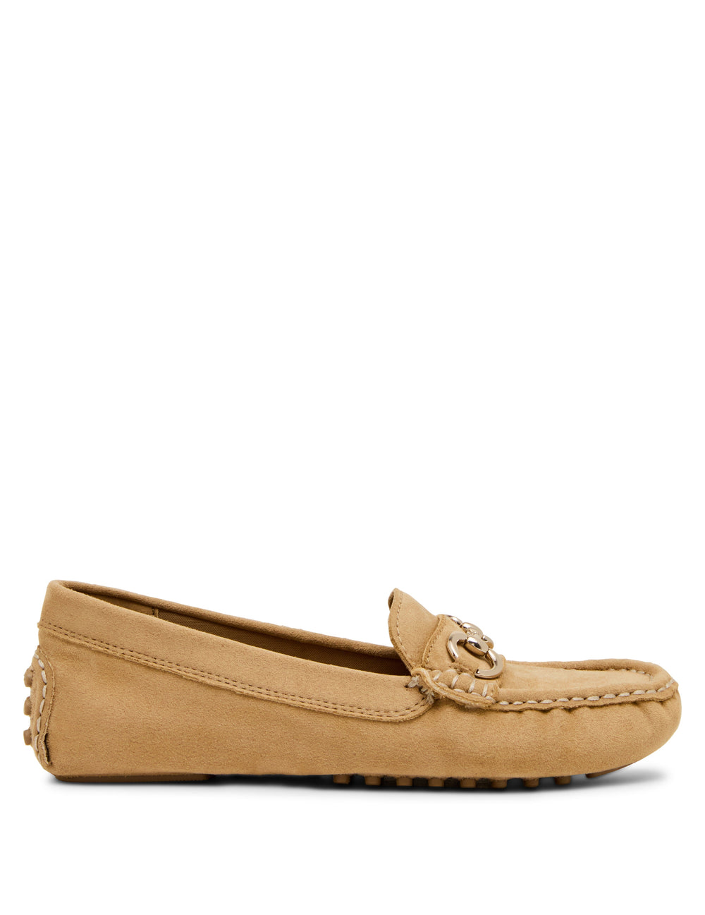 Chrystie Moccasin Loafer in Camel Suede - Anne Klein Tan Suede