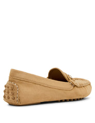 Chrystie Moccasin Loafer in Camel Suede - Anne Klein Tan Suede