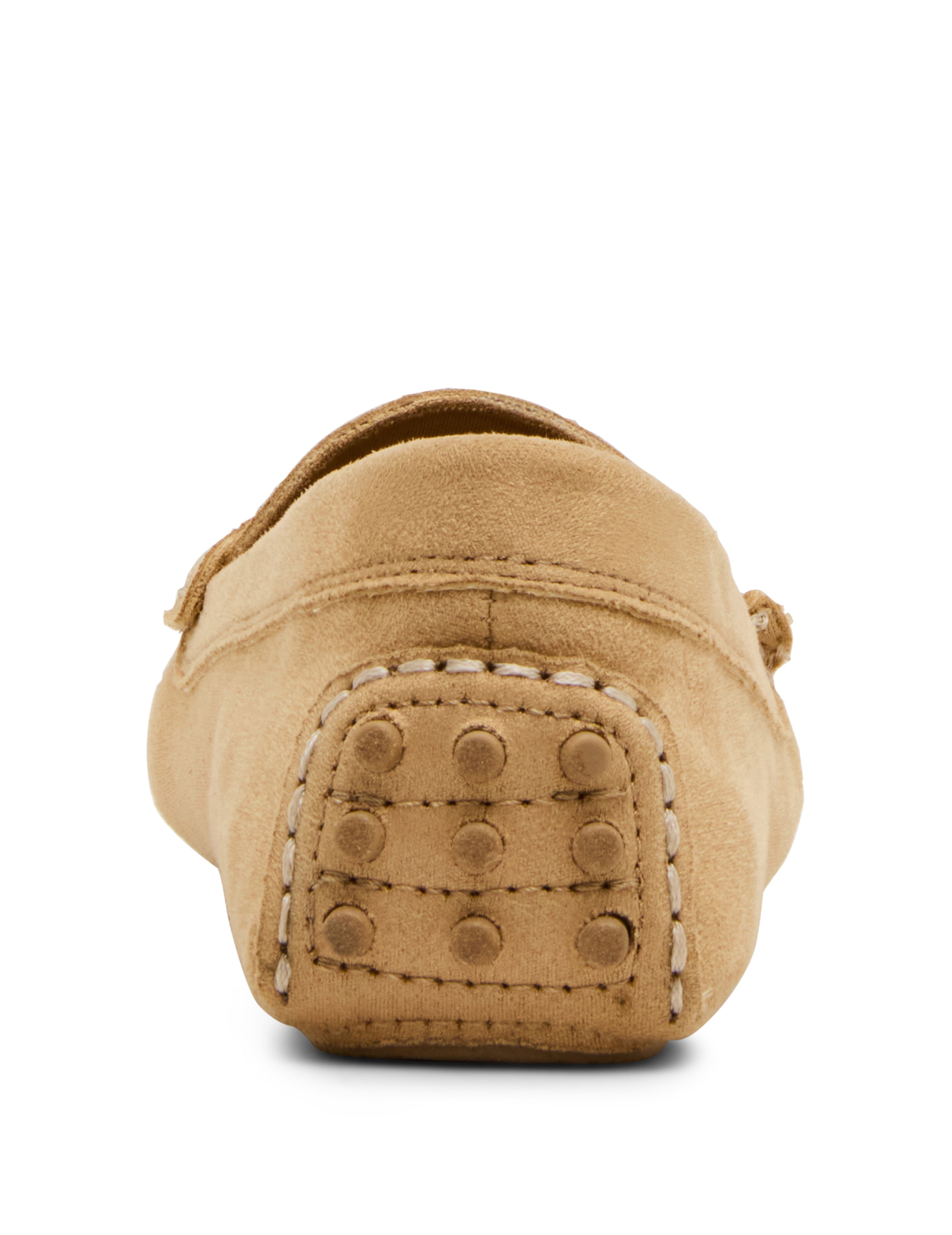 Chrystie Moccasin Loafer in Camel Suede - Anne Klein Tan Suede
