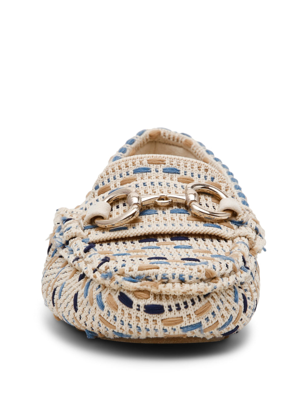 Chrystie Woven Moccasin Loafer - Anne Klein Nat/Blk Knit