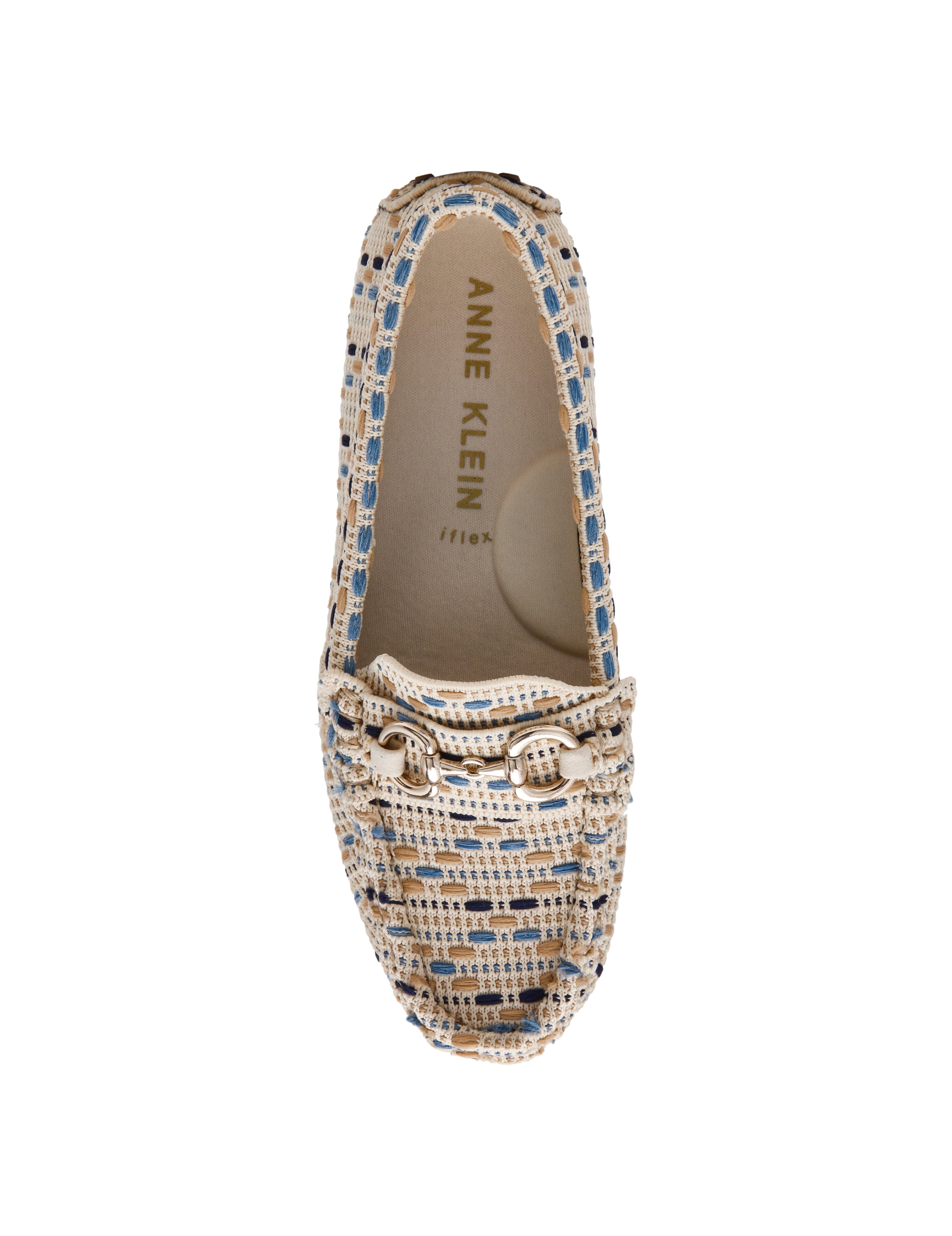 Chrystie Woven Moccasin Loafer - Anne Klein Nat/Blk Knit