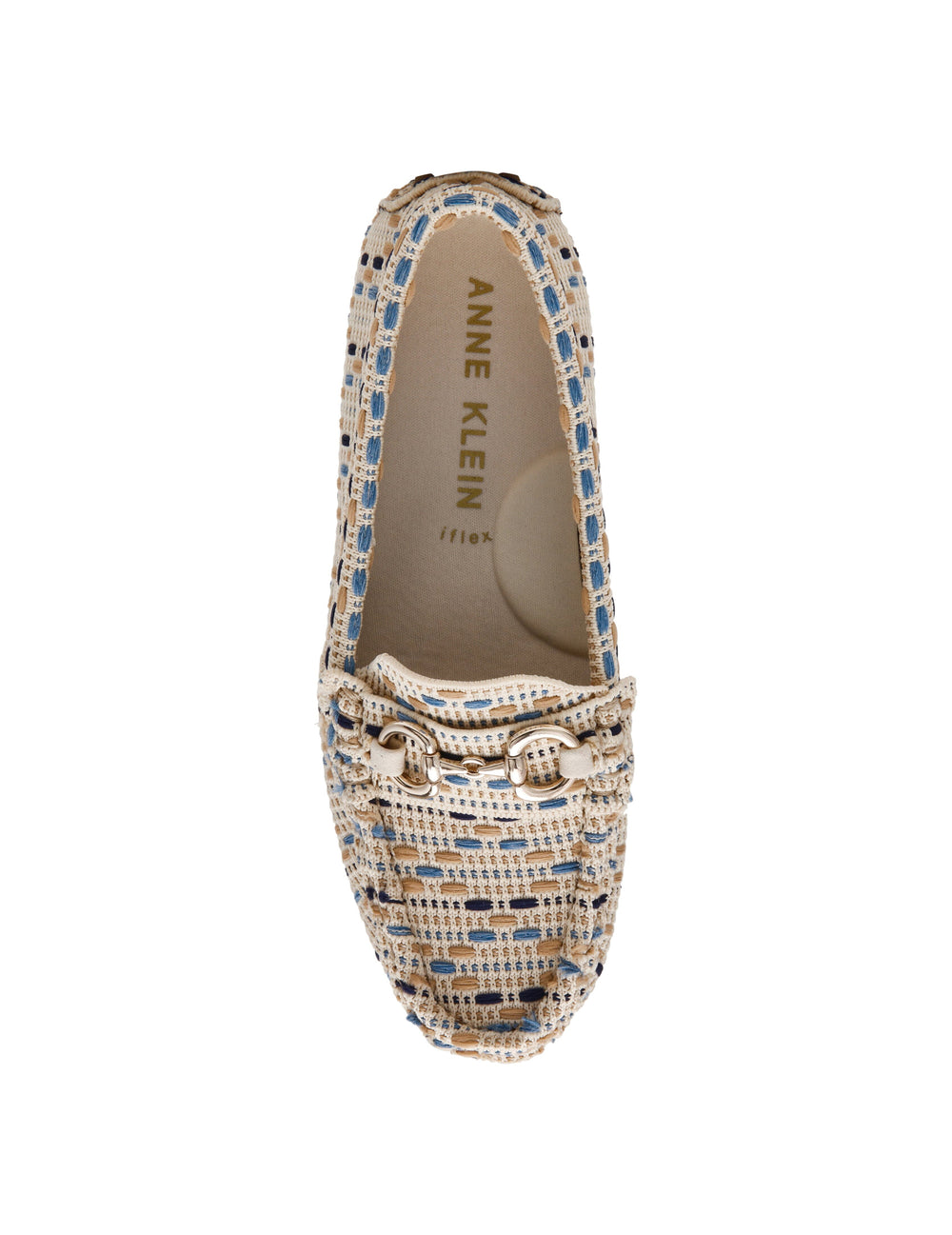 Chrystie Woven Moccasin Loafer - Anne Klein Nat/Blk Knit