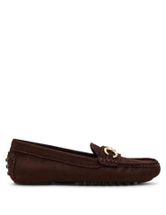 Chrystie Moccasin Loafer in Suede - Anne Klein Dark Brown