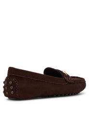 Chrystie Moccasin Loafer in Suede - Anne Klein Dark Brown