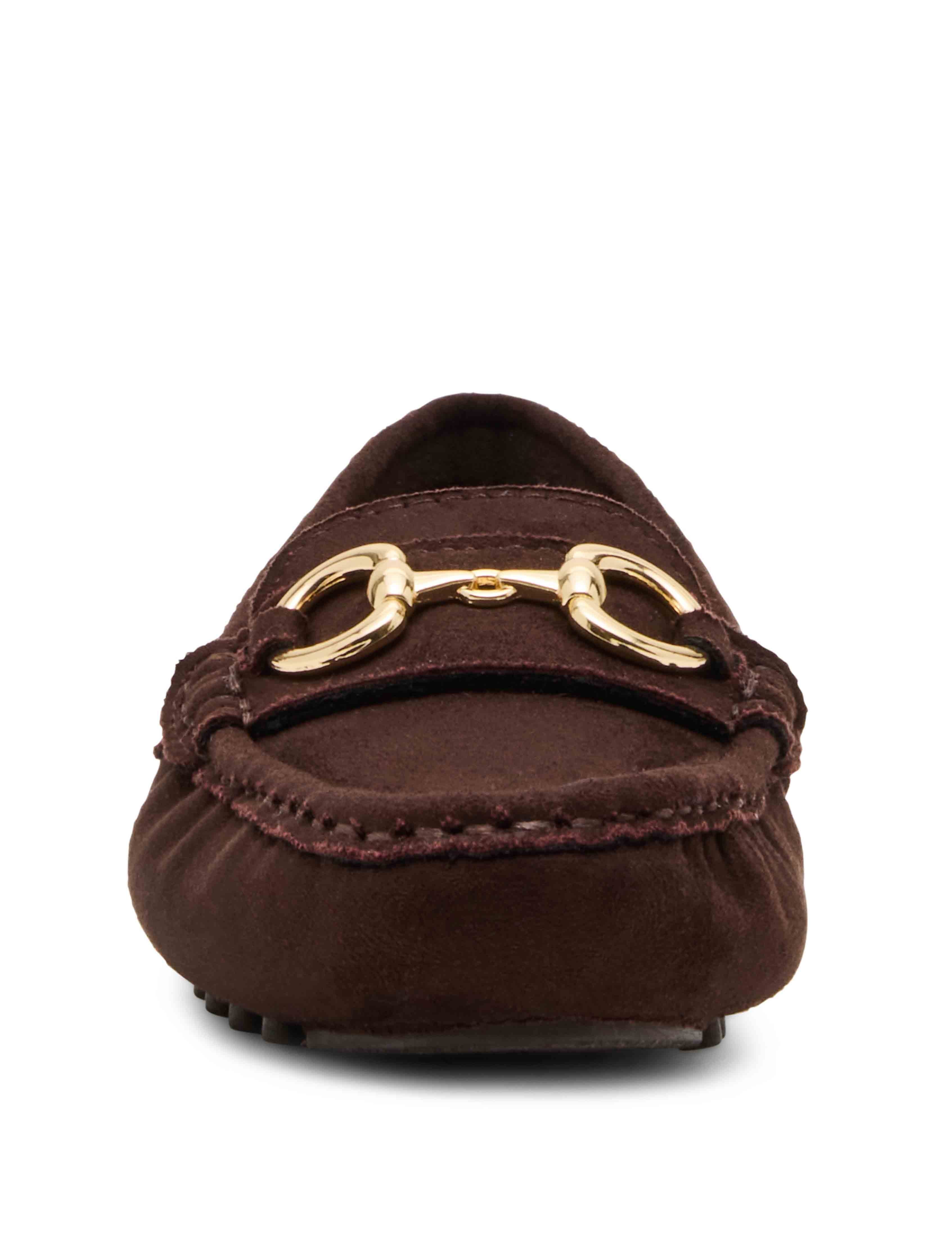 Chrystie Moccasin Loafer in Suede - Anne Klein Dark Brown