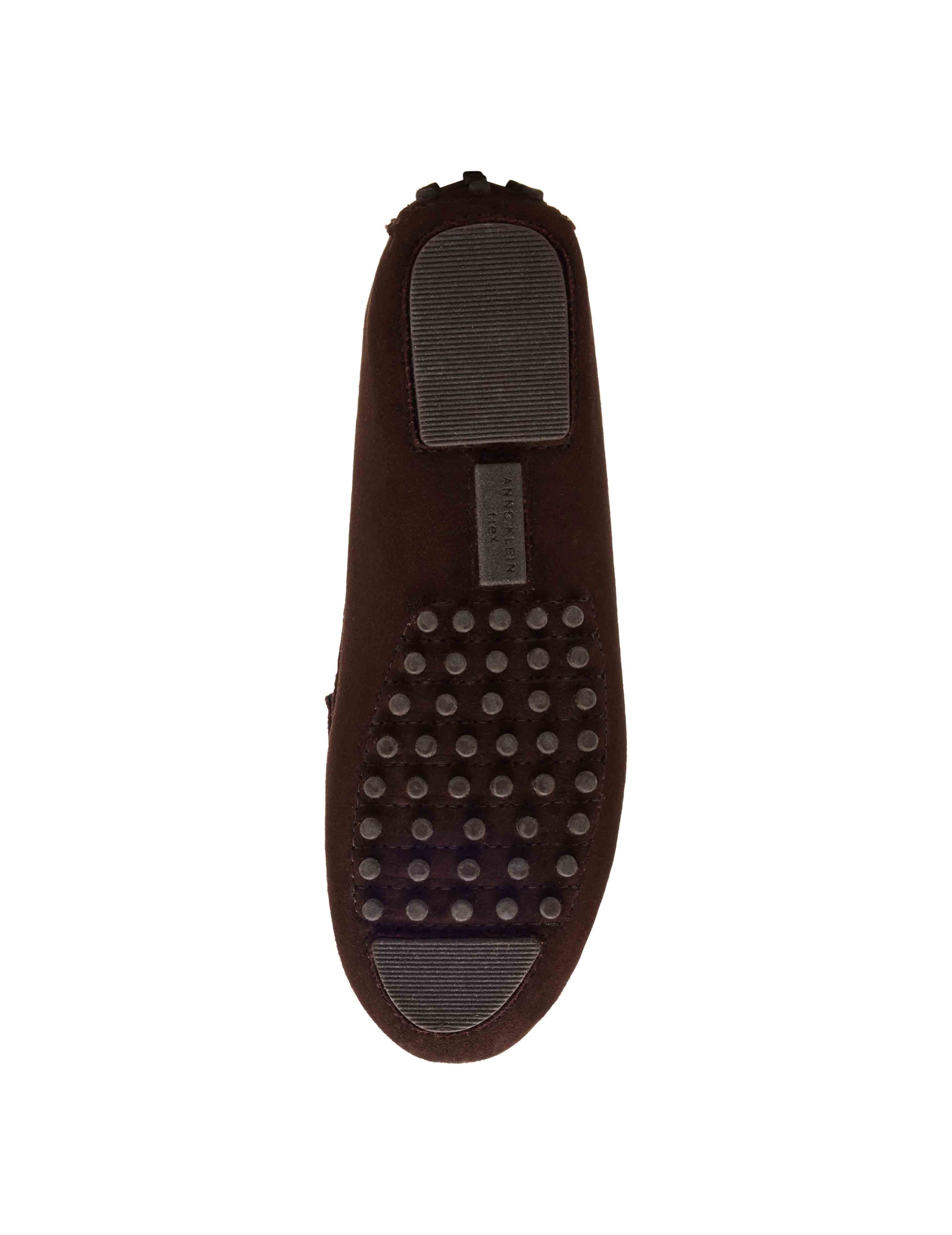 Chrystie Moccasin Loafer in Suede - Anne Klein Dark Brown