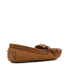 Cali Suede Fringe Moccasin Loafer - Anne Klein Tan Suede