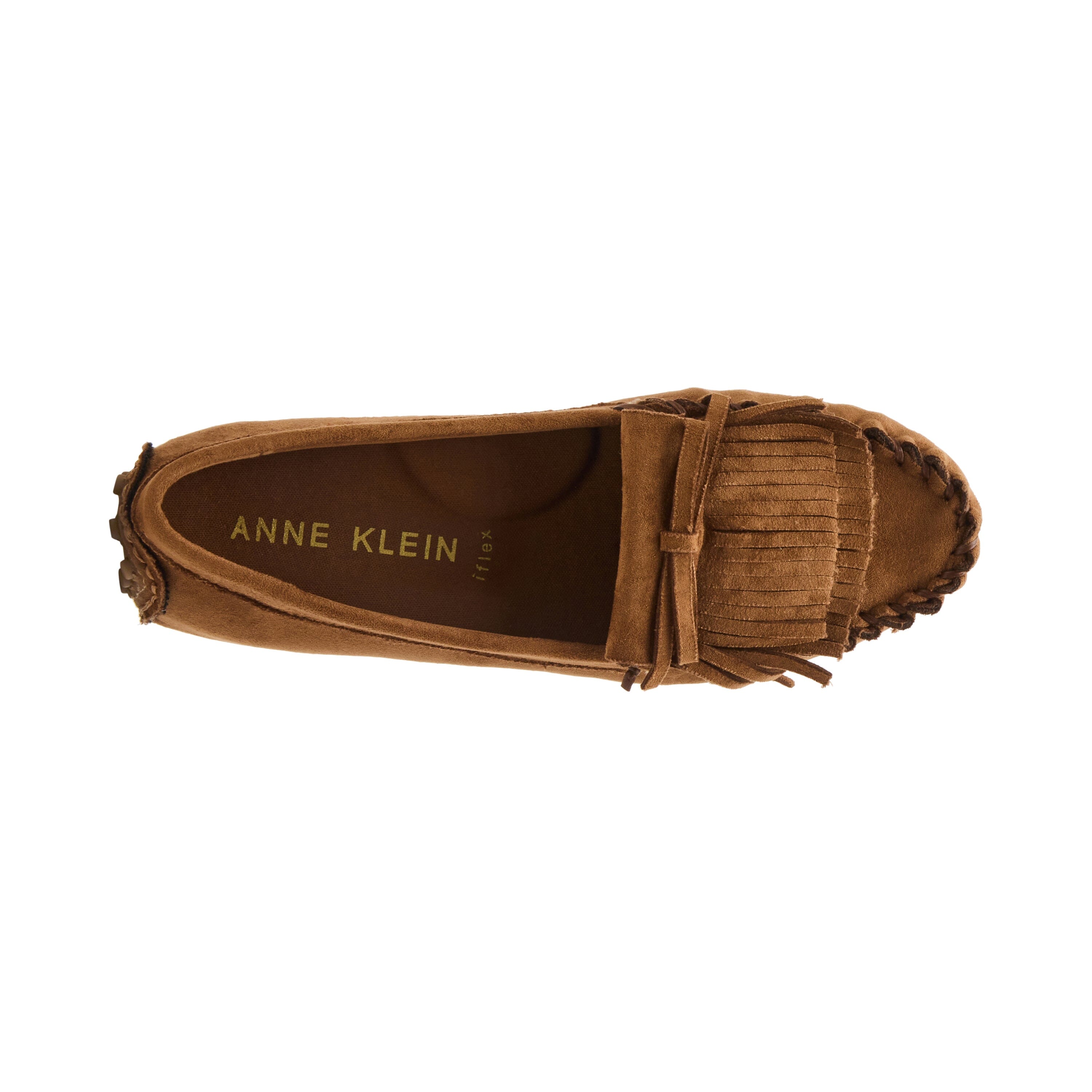 Cali Suede Fringe Moccasin Loafer - Anne Klein Tan Suede