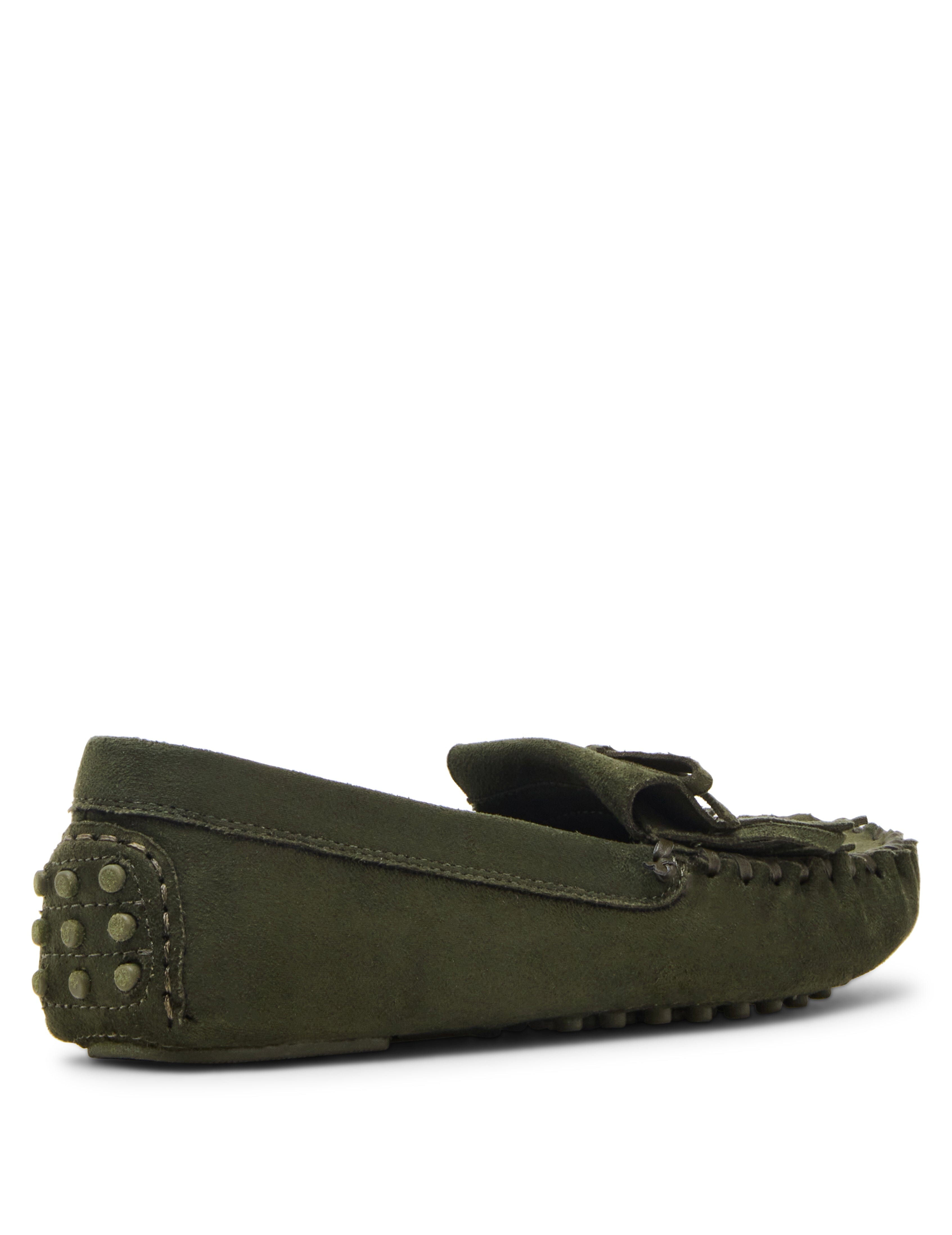 Cali Fringe Moccasin Loafer - Anne Klein Olive Suede