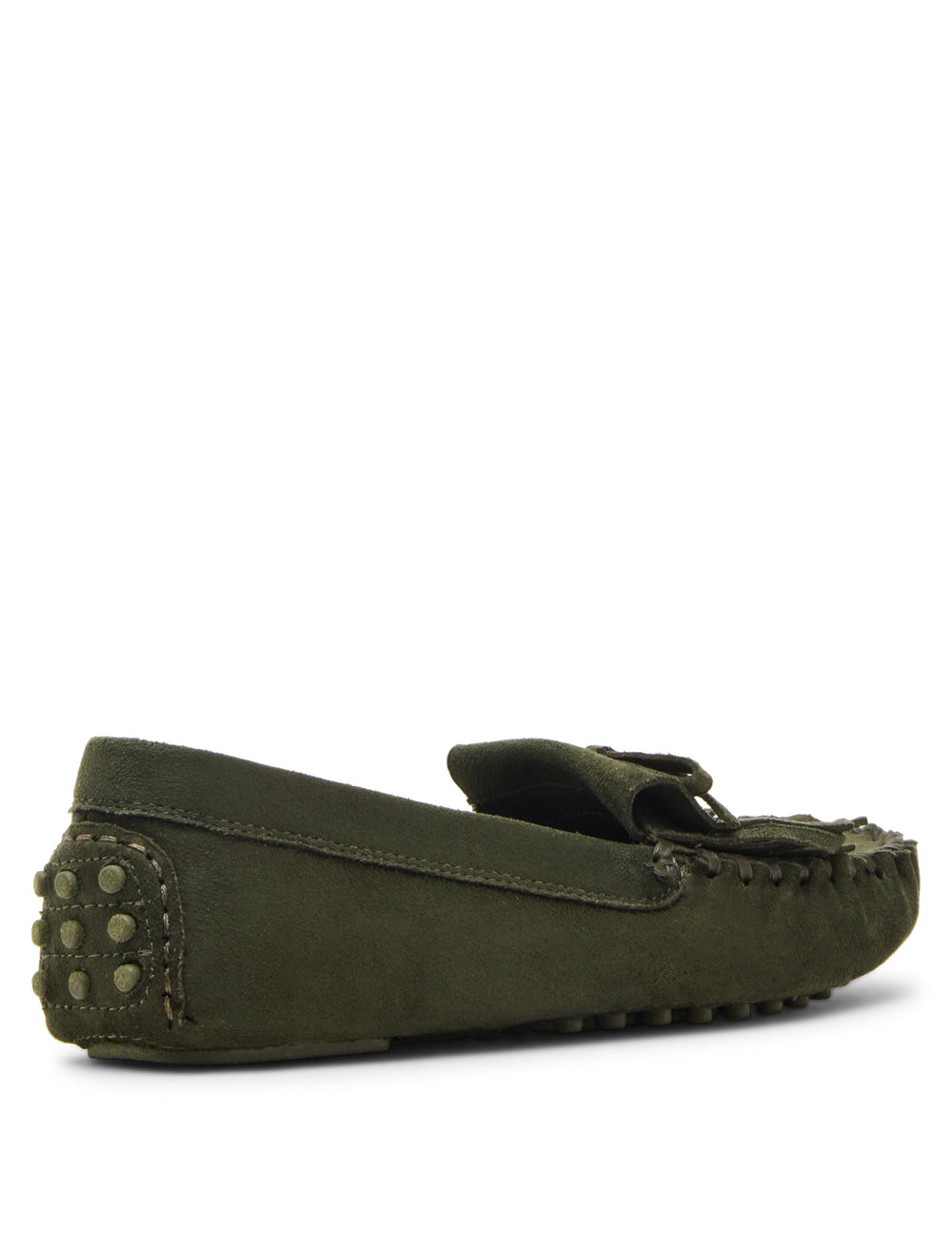 Cali Fringe Moccasin Loafer - Anne Klein Olive Suede