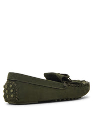 Cali Fringe Moccasin Loafer - Anne Klein Olive Suede