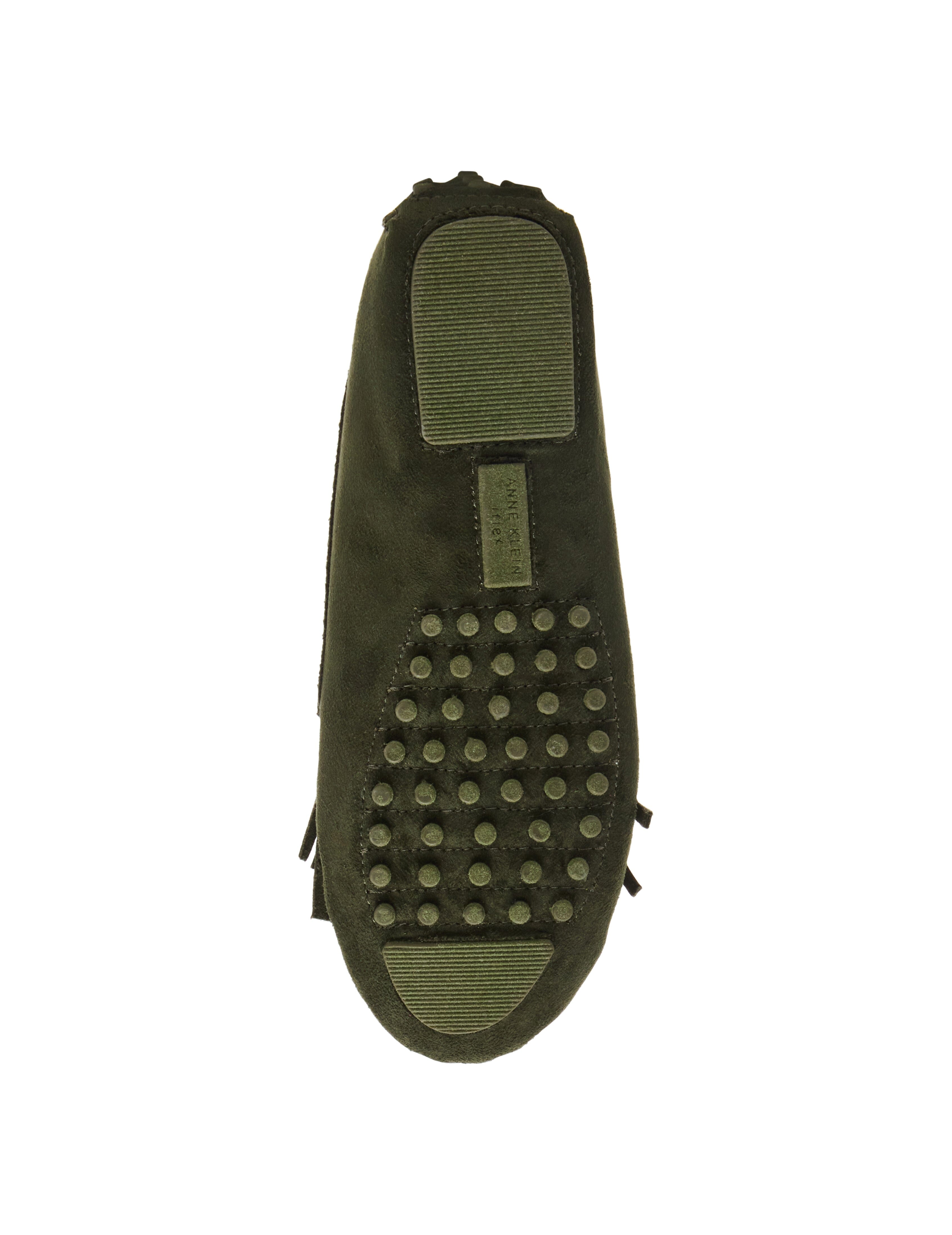 Cali Fringe Moccasin Loafer - Anne Klein Olive Suede
