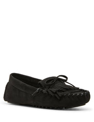 Cali Fringe Moccasin Loafer in Black - Anne Klein Black Suede