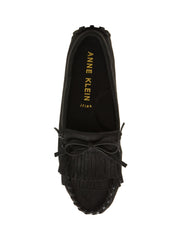 Cali Fringe Moccasin Loafer in Black - Anne Klein Black Suede