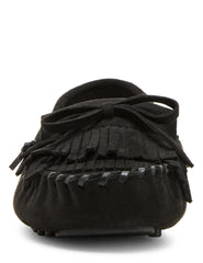 Cali Fringe Moccasin Loafer in Black - Anne Klein Black Suede