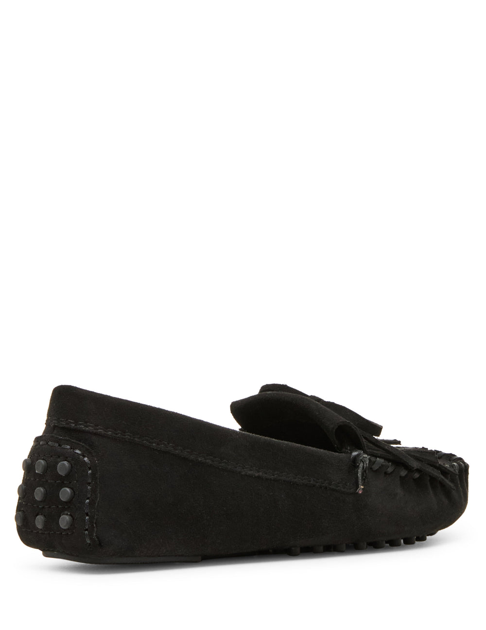 Cali Fringe Moccasin Loafer in Black - Anne Klein Black Suede