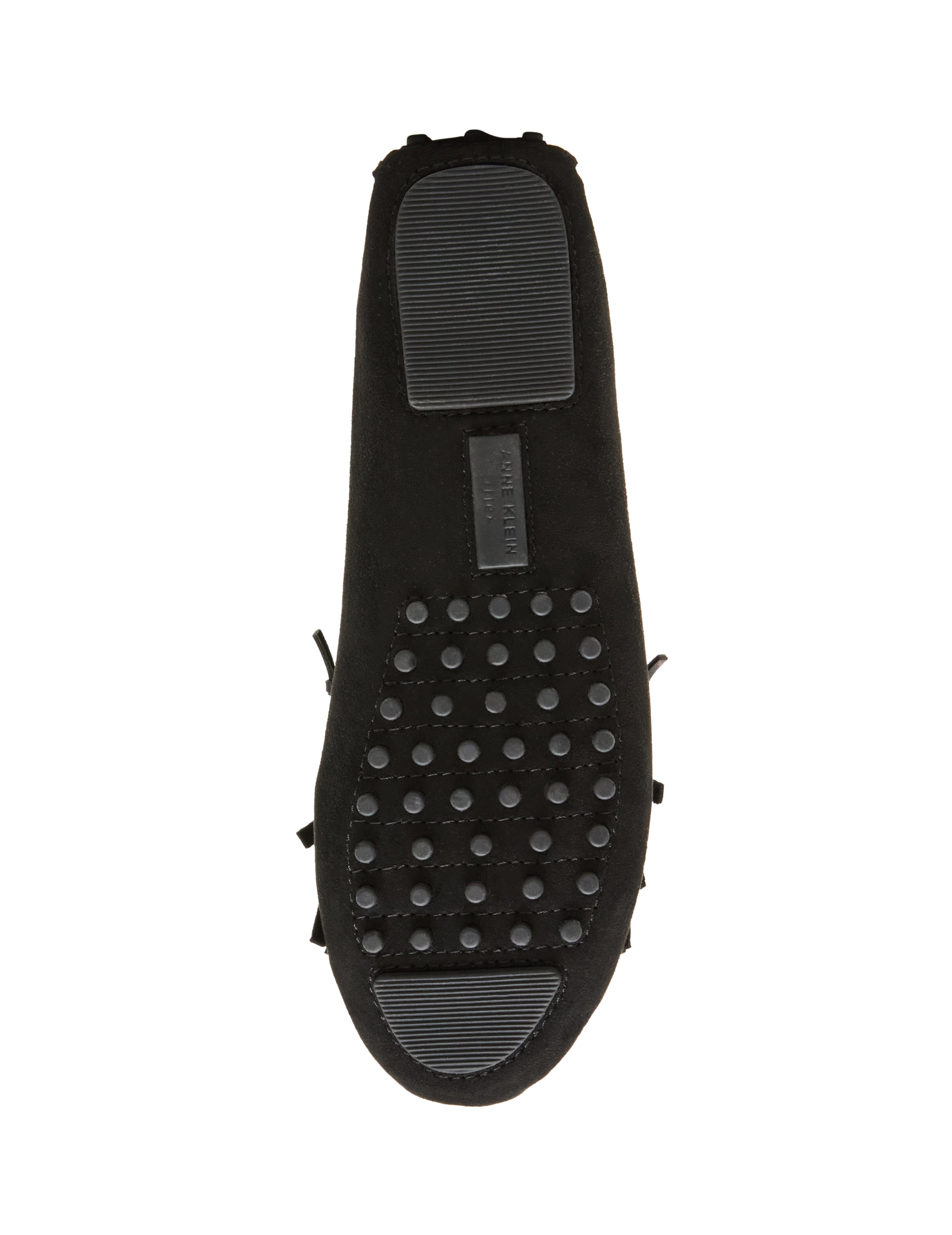 Cali Fringe Moccasin Loafer in Black - Anne Klein Black Suede