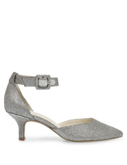 Fabulist Kitten Heel Pump in Silver Glitter - Anne Klein Silver